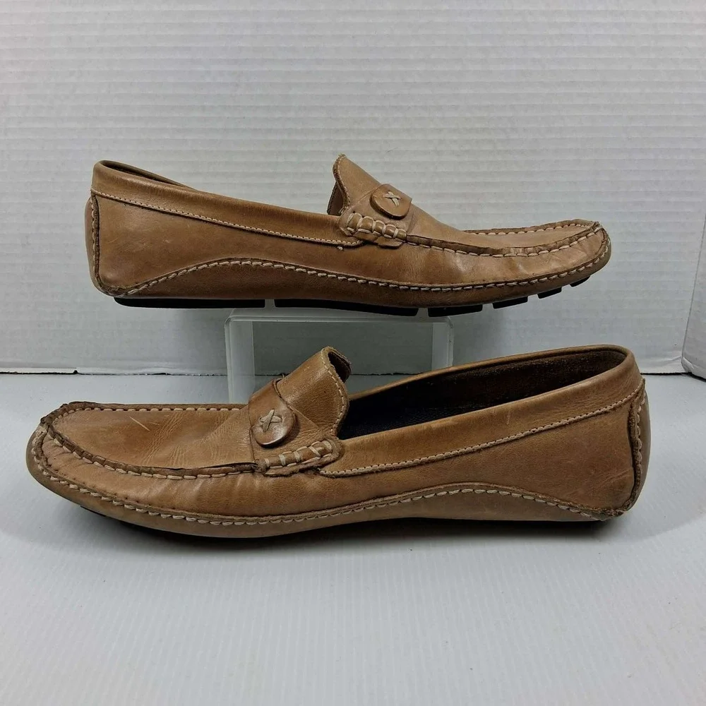 Red Wing Shoes Mens 9.5M Tan Leather Driving‎ Loafers Moc Toe Slip On Brazil